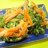 春菊と椎茸人参のかき揚げ